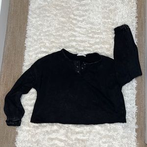 Hippie Rose cropped XL sweatshirt black gray set